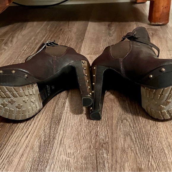 Baldan Brown Leather Ankle Boot Size 37 - Picture 5 of 10